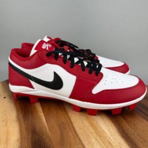 air jordan 1 retro mcs low 'chicago' red white baseball cleats cj8524 611 sz 15