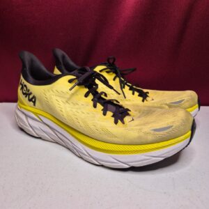 hoka clifton 8 running shoes mens 14 yellow evening primrose citrus 1119393 epch