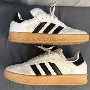 adidas samba og white black gum low top lace up men's athletic sneakers