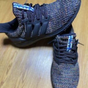adidas multicolor black lace up athletic sneakers fabric low top rubber sole