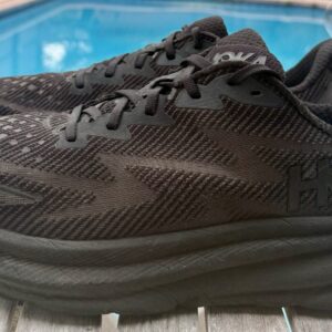 hoka one one clifton 9 running shoes triple black 1127895 bblc mens 11.5d