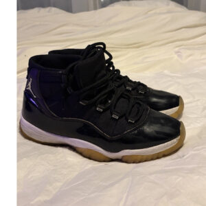 jordan air jordan 11 black purple white men's mid top sneakers