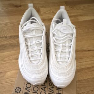 nike air max 97 white solid low top lace up unisex athletic sneakers