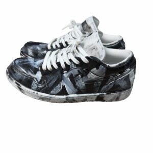 nike air force 1 '07 low top men’s sneakers 9.5 triple white customized art