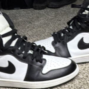 nike air jordan 1 retro high og high top black white men's leather sneakers