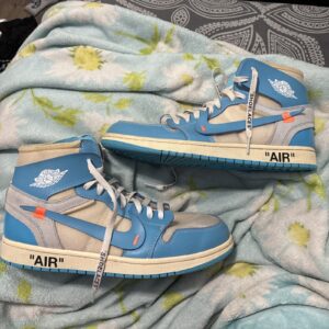 size 10.5 jordan 1 retro og x off white high unc 2018 good condition