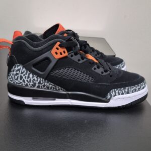 jordan air jordan 4 mid top lace up colorblock sneakers black orange gray