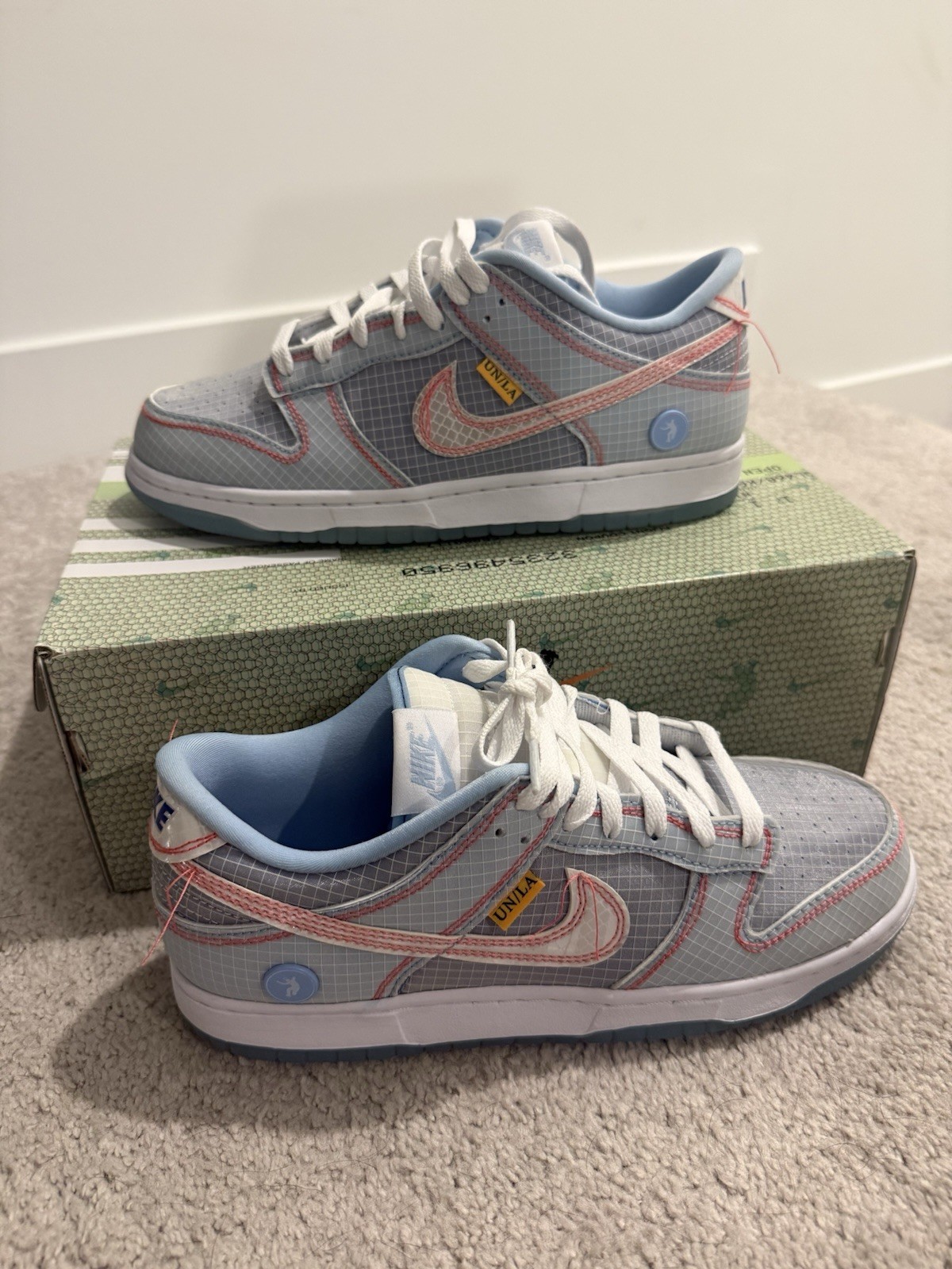 nike dunk low x union la passport pack argon men's size 8 nike dunk low x union la passport pack argon men's size 8