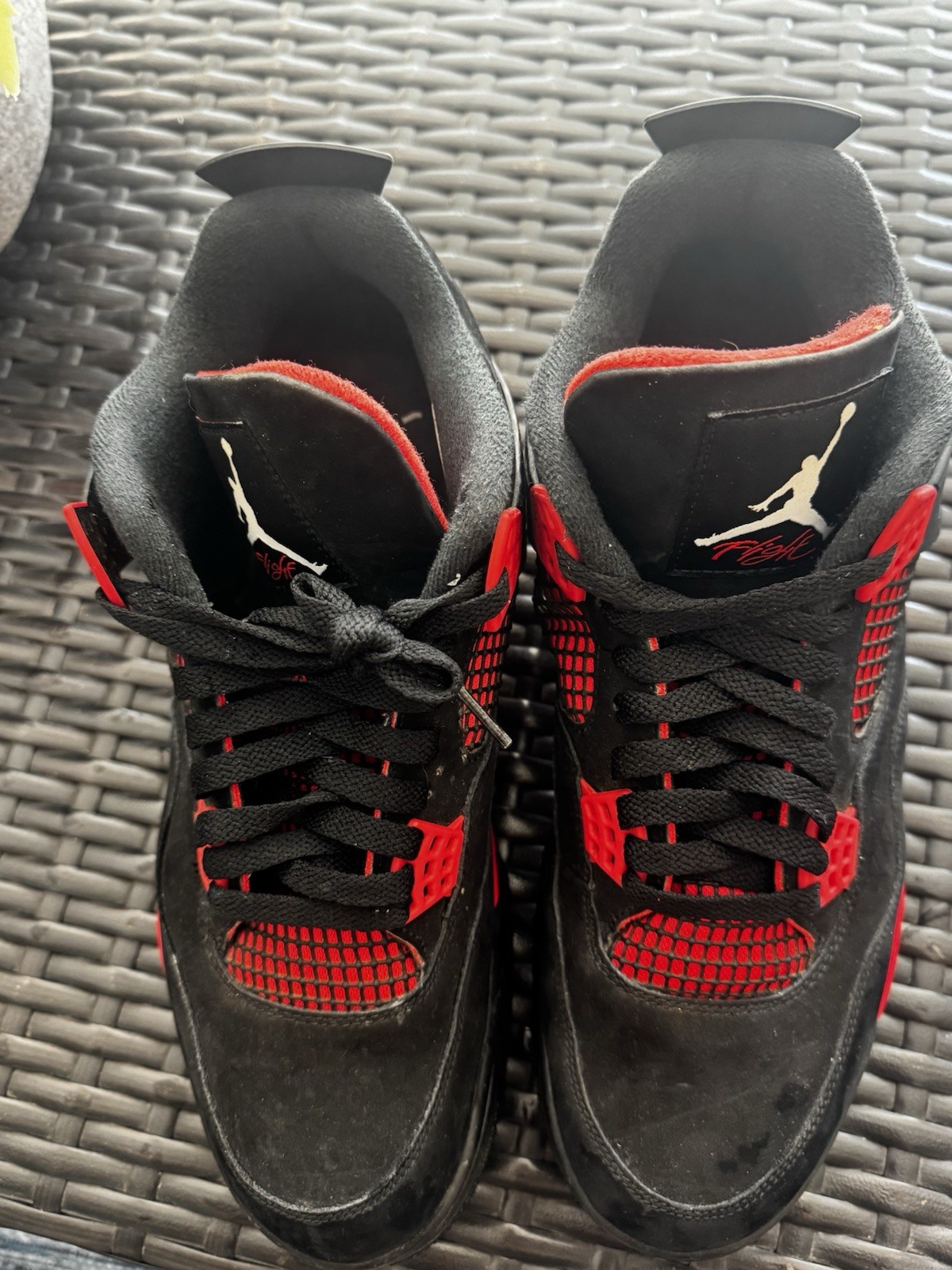 jordan air jordan 4 retro red thunder black/red mid top sneakers ct8527 016 jordan air jordan 4 retro red thunder black/red mid top sneakers ct8527 016