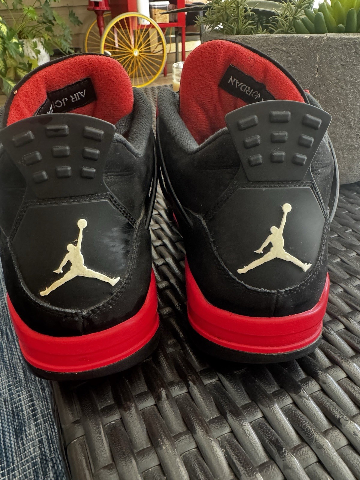 jordan air jordan 4 retro red thunder black/red mid top sneakers ct8527 016 jordan air jordan 4 retro red thunder black/red mid top sneakers ct8527 016