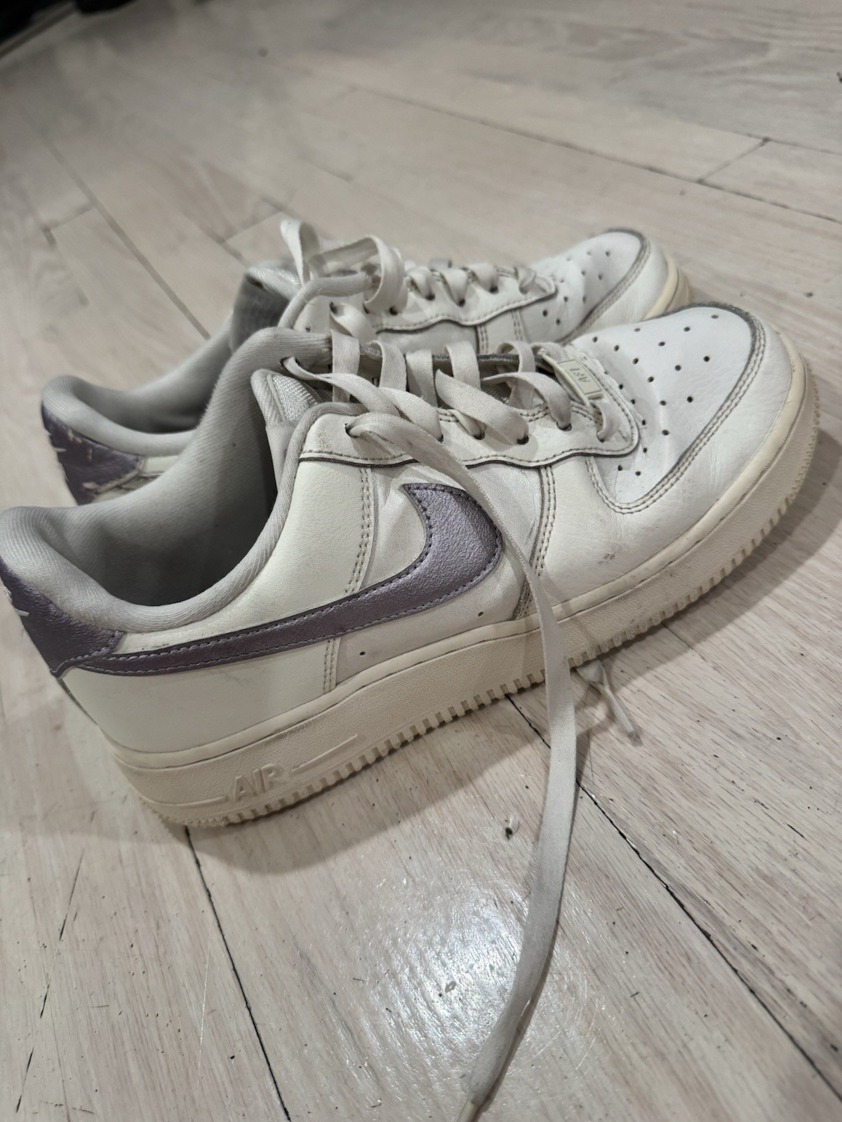 nike white purple air force 1 lace up leather women’s sneakers nike white purple air force 1 lace up leather women’s sneakers