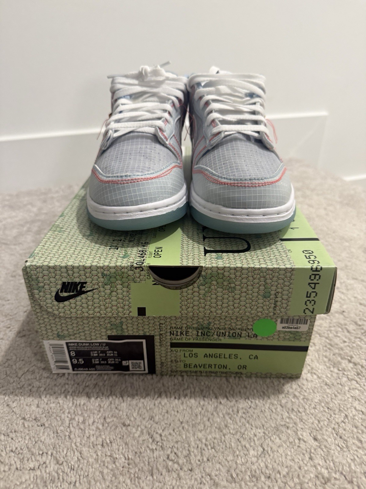 nike dunk low x union la passport pack argon men's size 8 nike dunk low x union la passport pack argon men's size 8