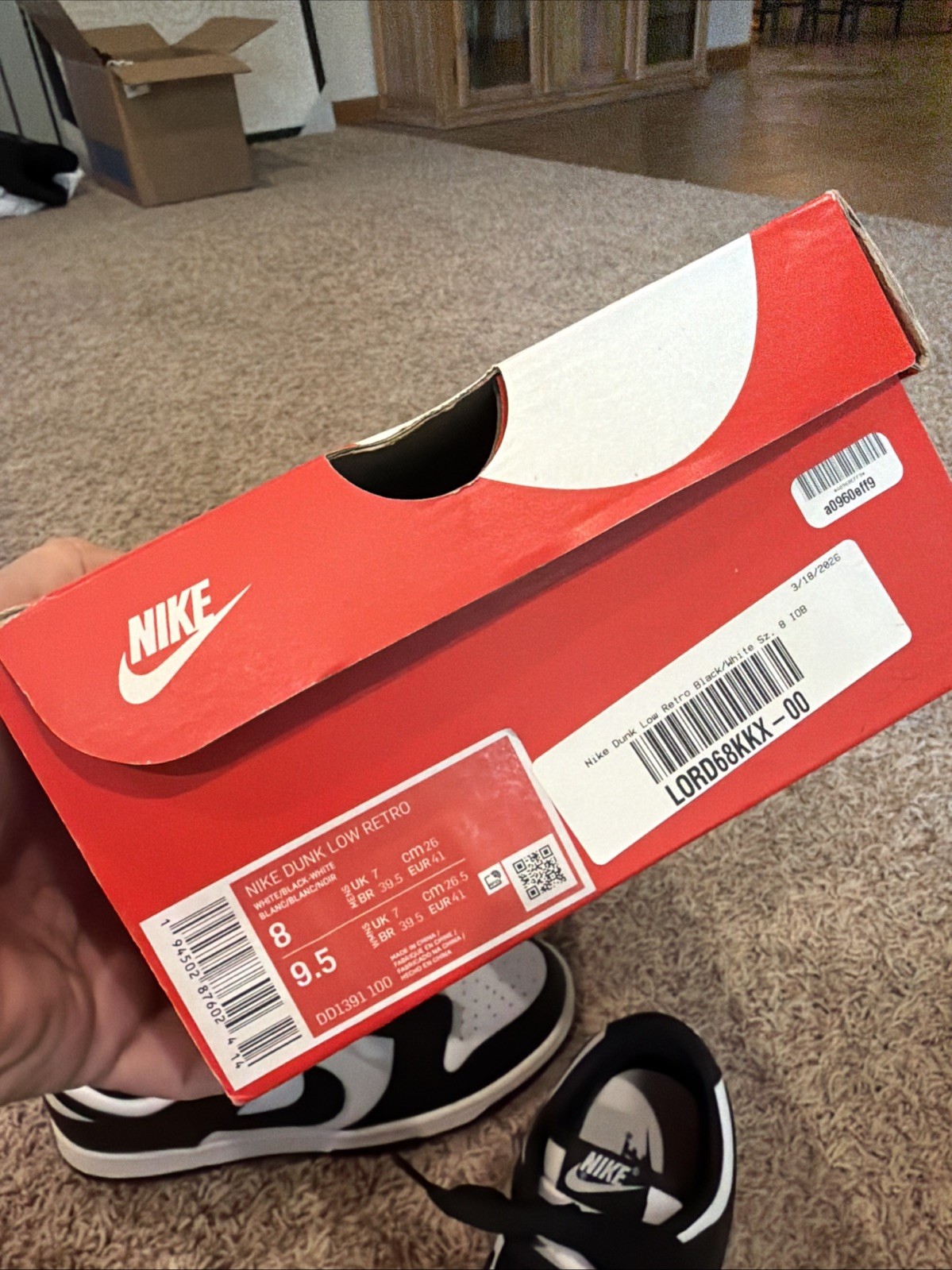new! nike dunk low “panda” black/white #dd1391 100 men’s sz 8 women’s sz 9.5 new! nike dunk low “panda” black/white #dd1391 100 men’s sz 8 women’s sz 9.5