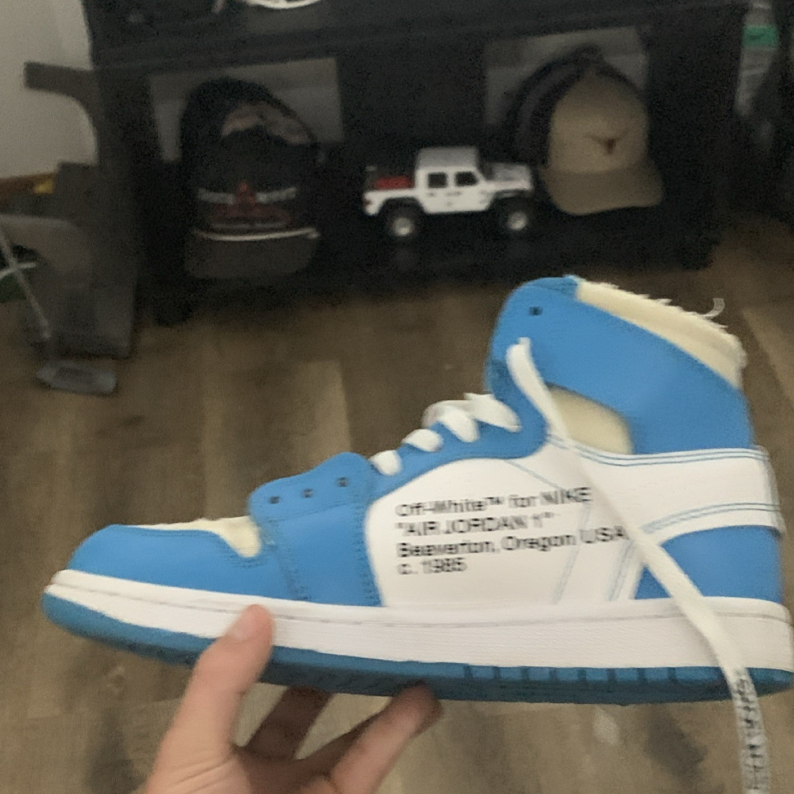 nike x off white air jordan 1 high top blue/white synthetic upper sneakers nike x off white air jordan 1 high top blue/white synthetic upper sneakers