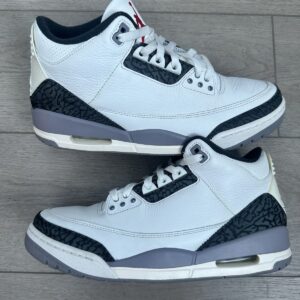 nike air jordan 3 cement grey sz 9.5 men’s retro basketball sneakers authentic