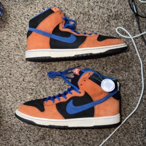nike sb dunk high premium orange ny knicks size 12 313171 841 no box