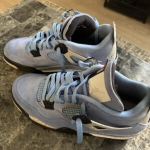 jordan air jordan 4 blue solid lace up mid top athletic sneaker men's
