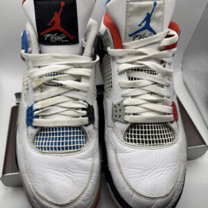 jordan air jordan 4 retro se what the 2019 white red blue leather men's sneakers