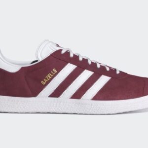 size 7.5 adidas gazelle collegiate burgundy mens suede sneakers