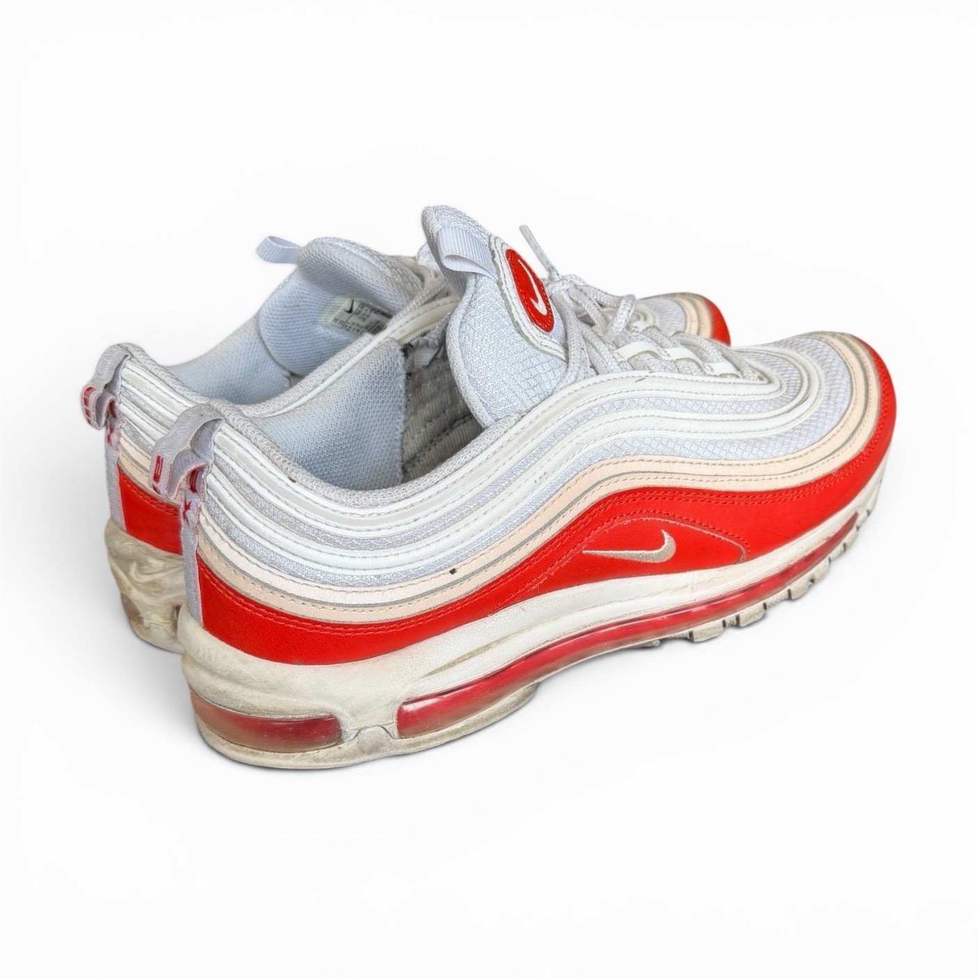 nike air max 97 men’s white/red low top lace up cushioned athletic sneaker nike air max 97 men’s white/red low top lace up cushioned athletic sneaker
