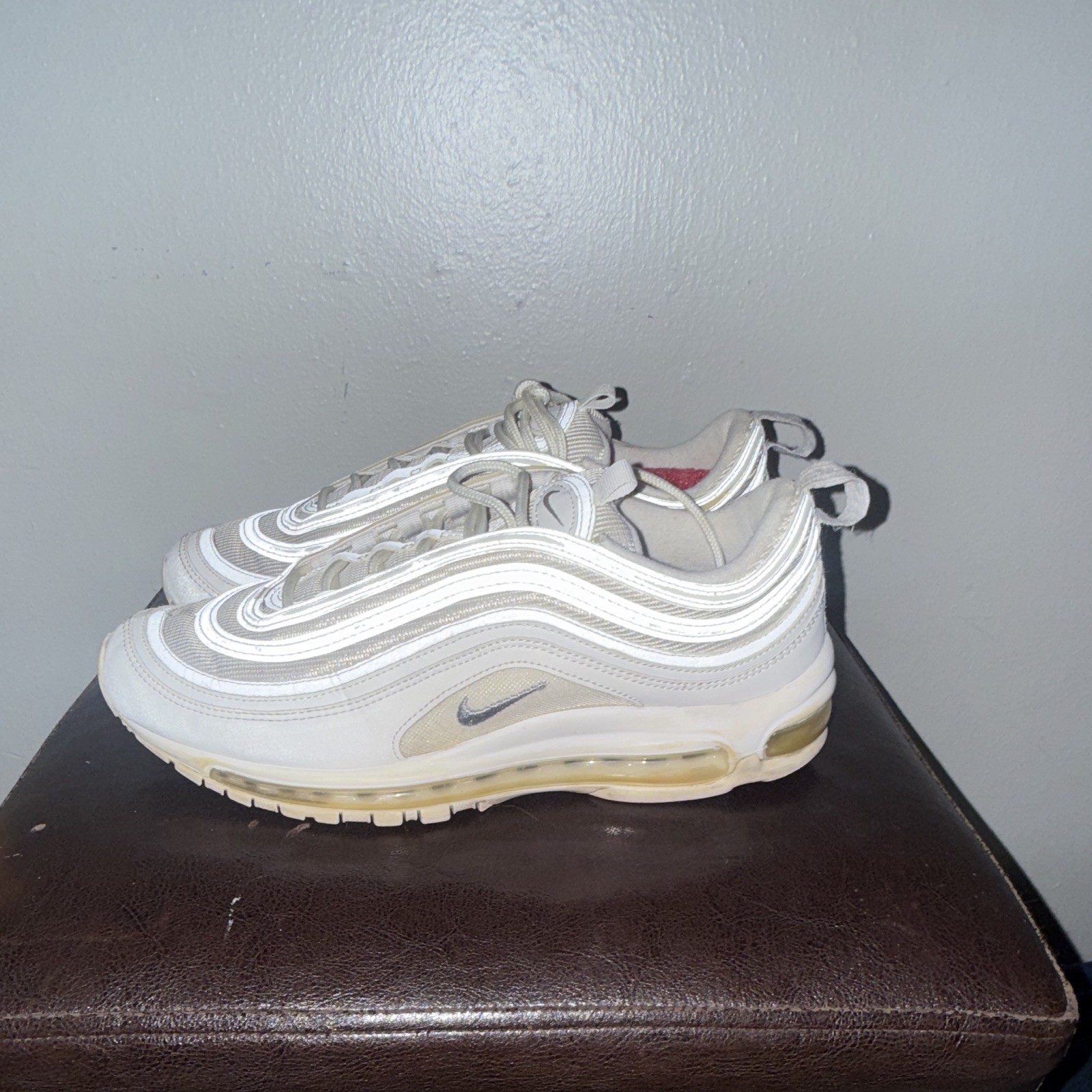 nike air max 97 triple white wolf gray low top men's athletic sneaker 921826 101 nike air max 97 triple white wolf gray low top men's athletic sneaker 921826 101