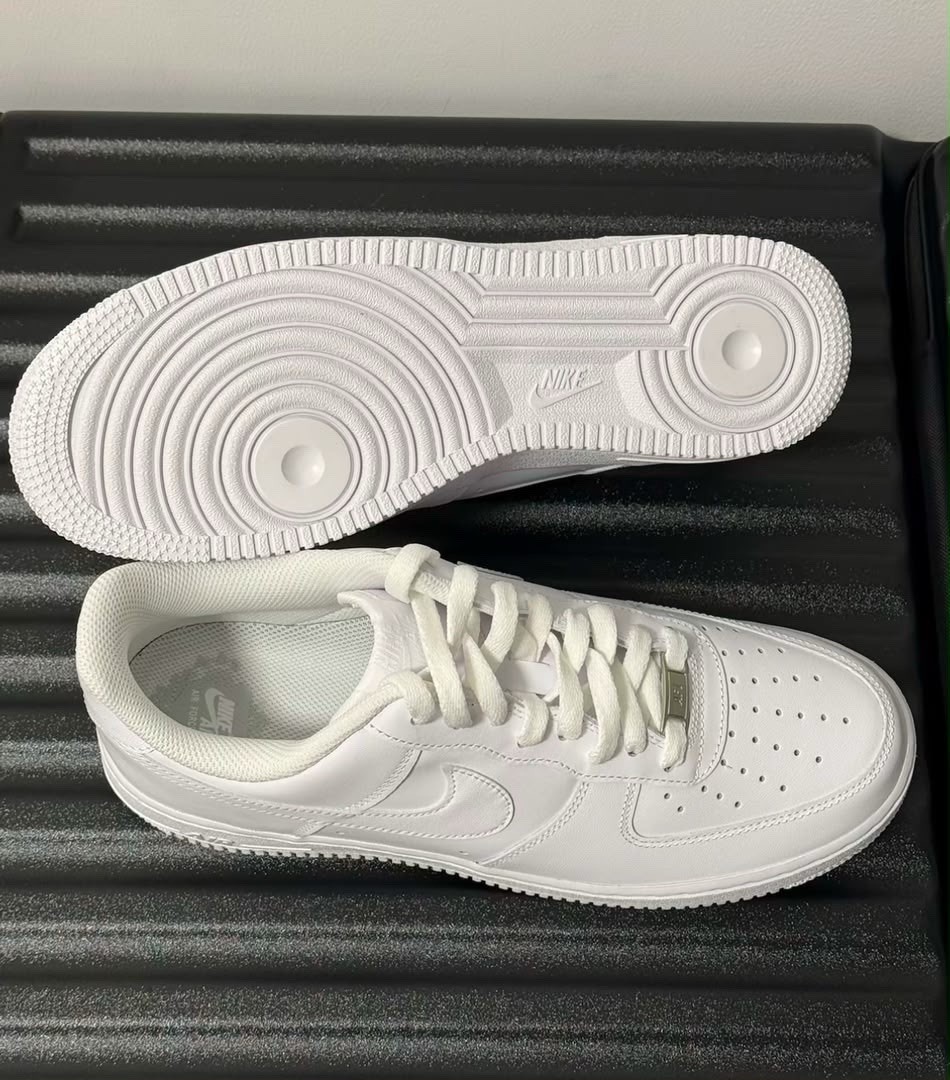 nike air force 1 low top white solid lace up men's athletic casual sneaker nike air force 1 low top white solid lace up men's athletic casual sneaker