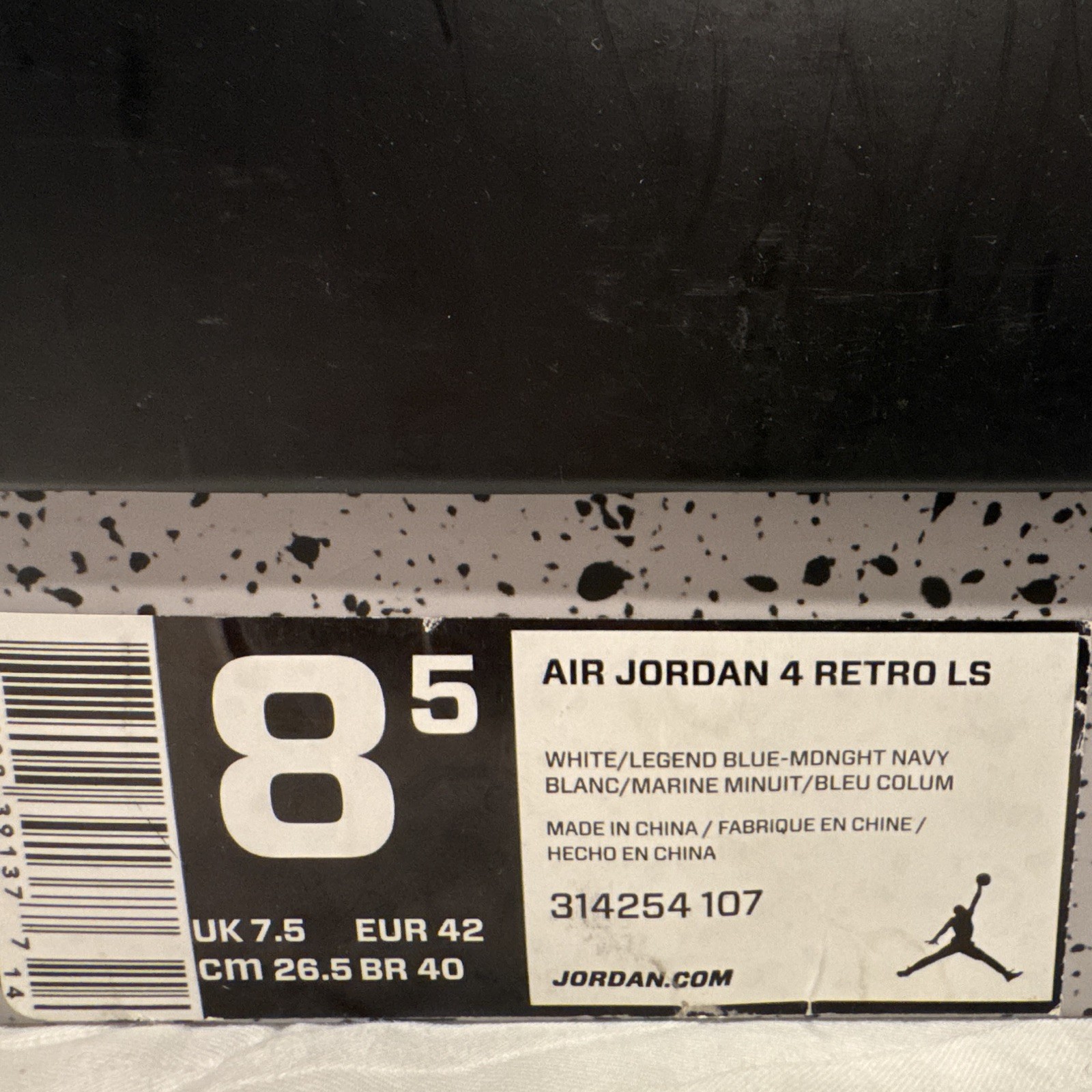 jordan air jordan 4 retro ls columbia white/midnight navy/legend blue 314254 107 jordan air jordan 4 retro ls columbia white/midnight navy/legend blue 314254 107