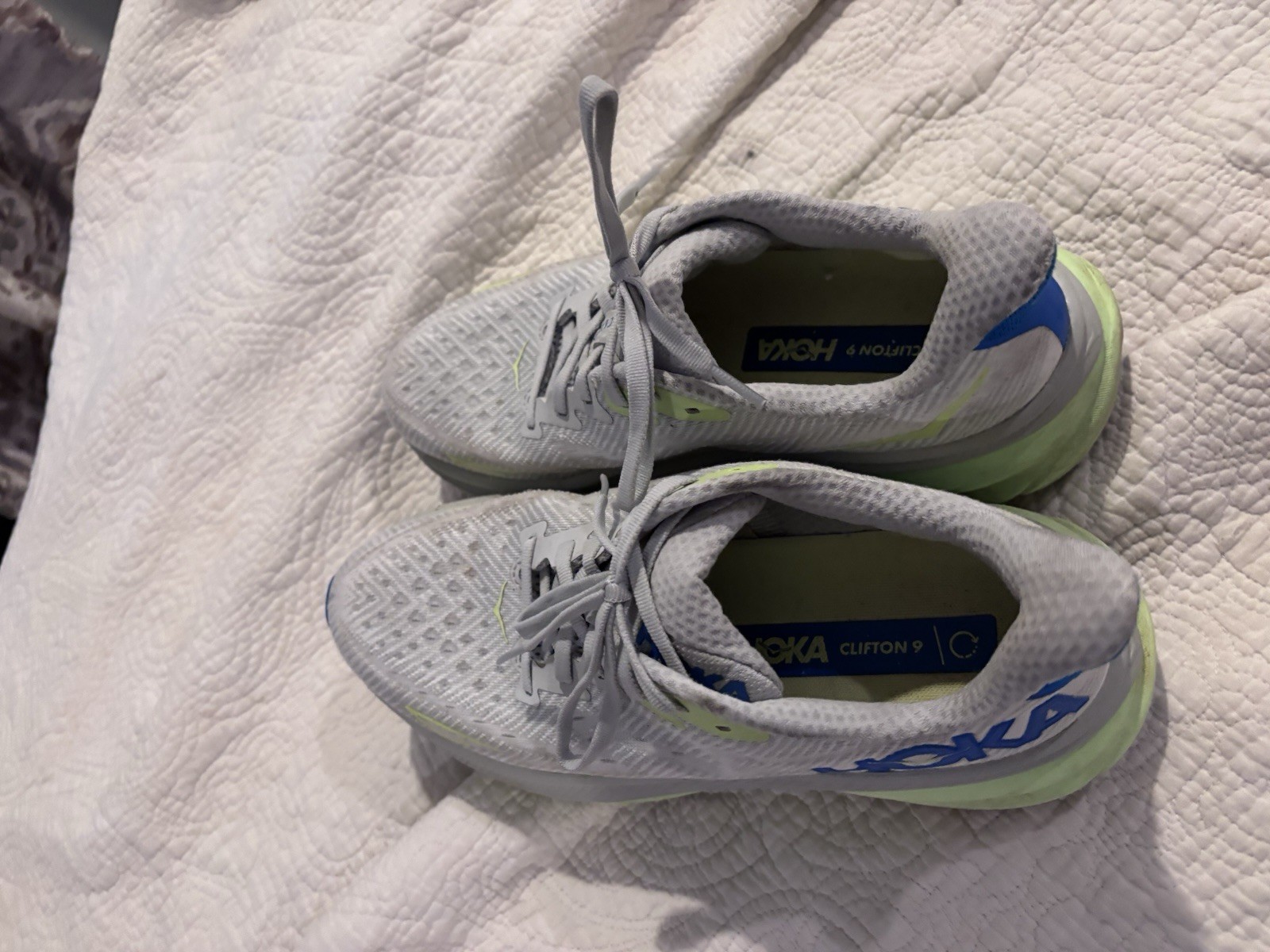 hoka one one clifton 9 stardust electric grey 1127895 stlc mens size 9d hoka one one clifton 9 stardust electric grey 1127895 stlc mens size 9d
