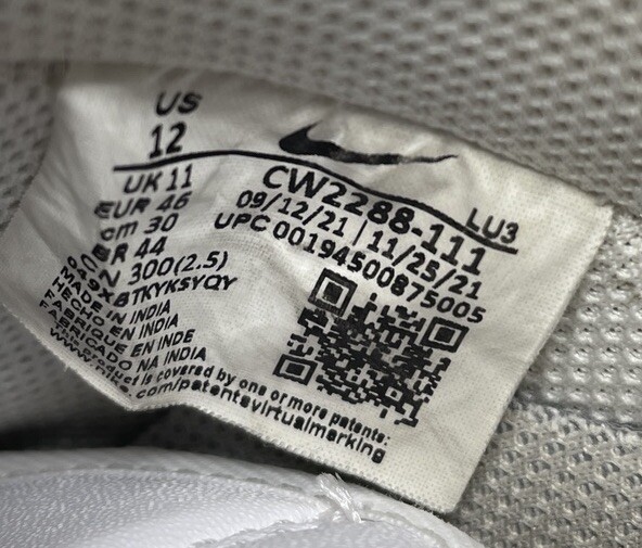 nike air force 1 mens size 12 triplewhite athletic shoes sneakers cw2288 111 nike air force 1 mens size 12 triplewhite athletic shoes sneakers cw2288 111