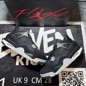 jordan 4 black canvas sz 9m used og box
