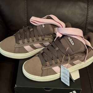 adidas grand court alpha 00s brown/pink low top lace up sneakers jr0541