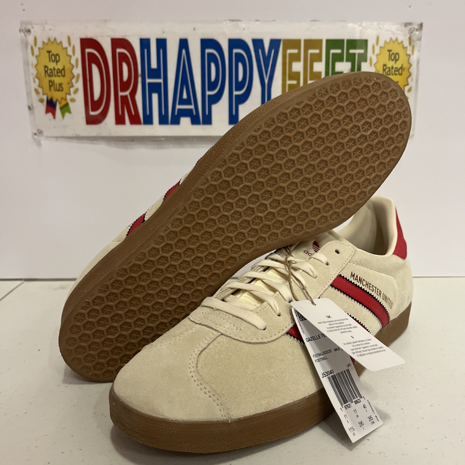 adidas gazelle manchester united men's soccer shoes cream/red/black js3040 new adidas gazelle manchester united men's soccer shoes cream/red/black js3040 new