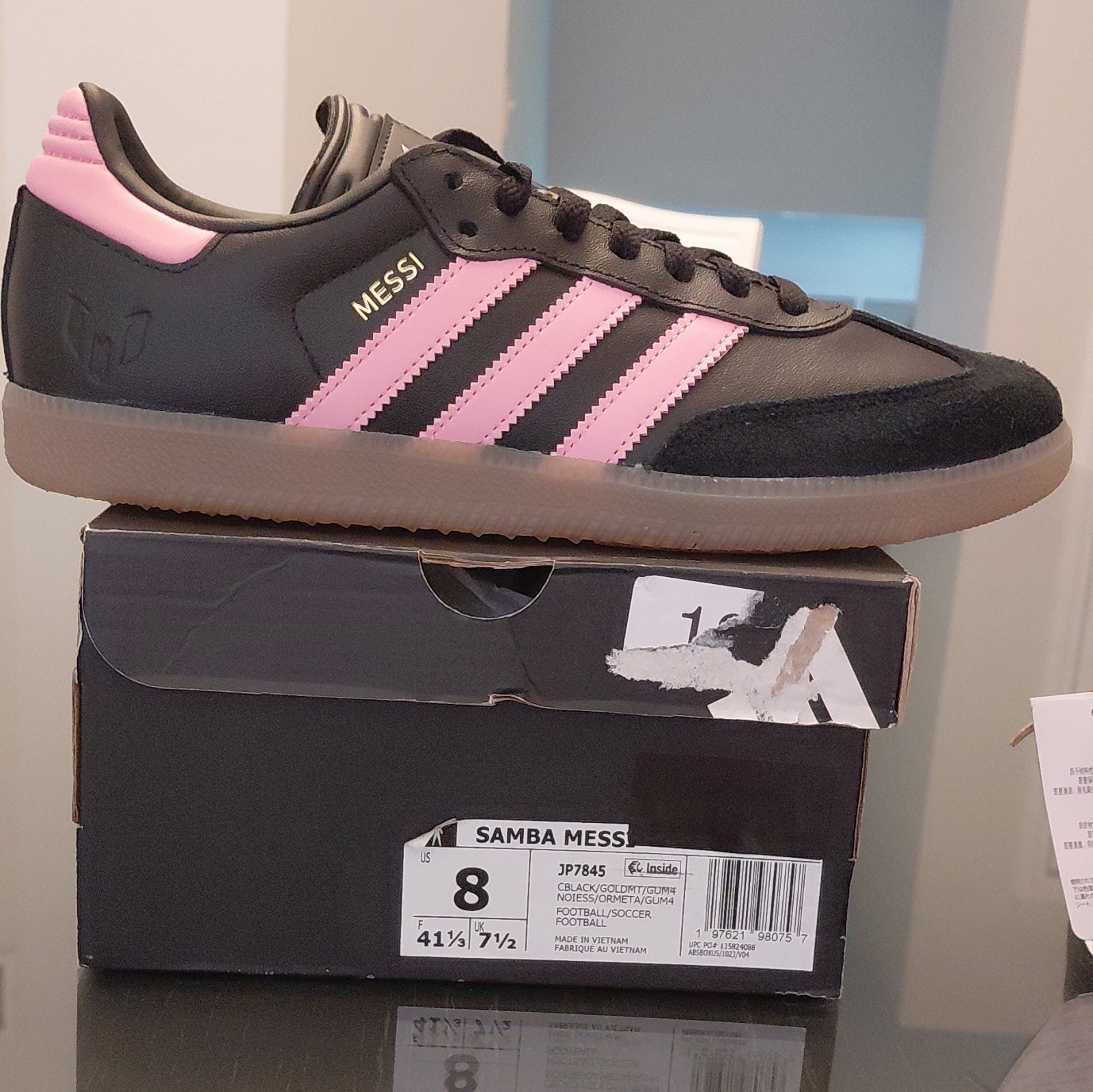 adidas messi samba core black/gold metallic/gum leather low top lace up jp7845 adidas messi samba core black/gold metallic/gum leather low top lace up jp7845