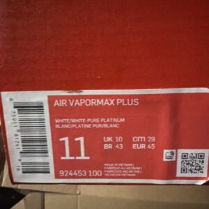 nike air vapormax plus triple white pure platinum 924453 100 sz 11 ,10 ,13