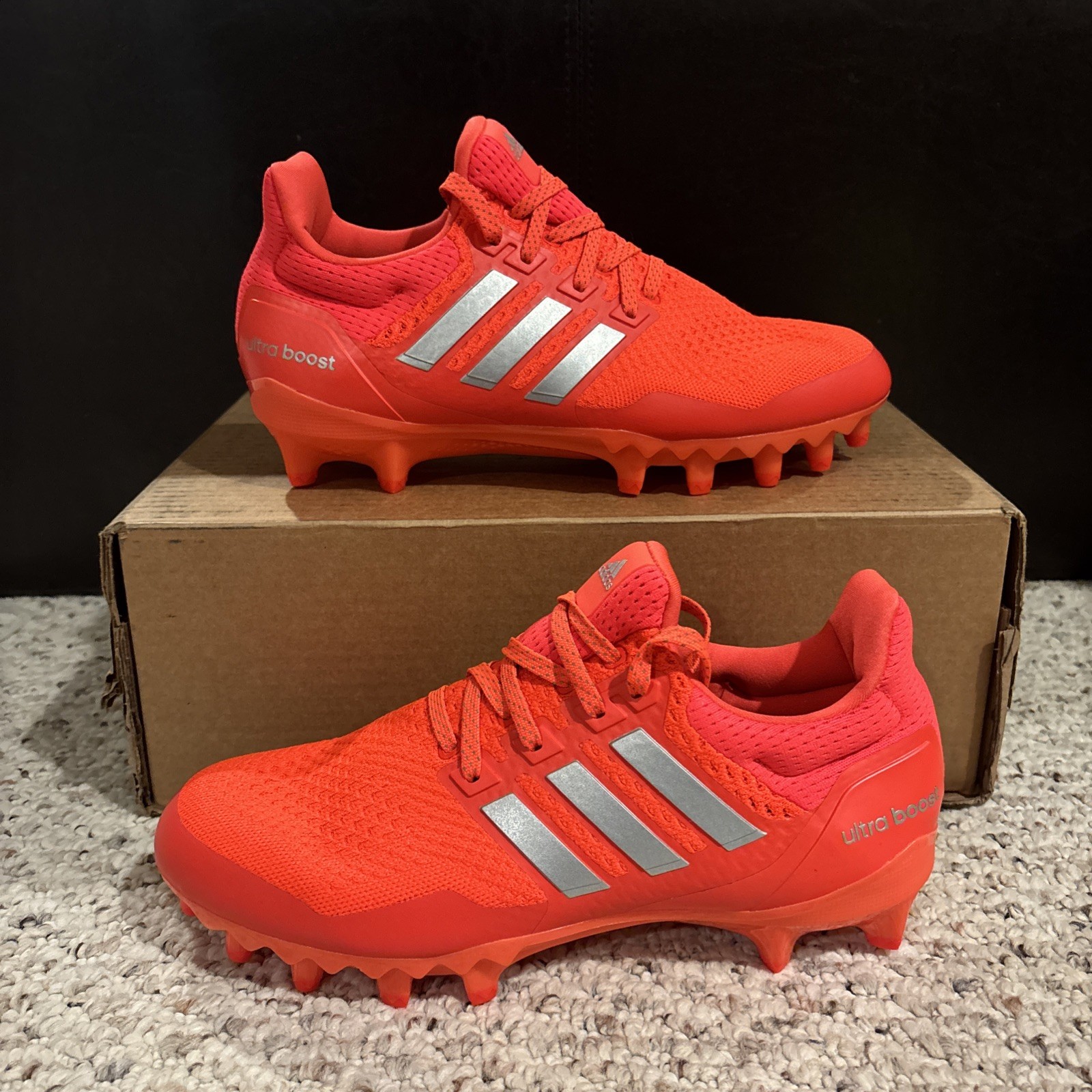 adidas ultraboost football cleats mens size 9 orange grey jp7411 adidas ultraboost football cleats mens size 9 orange grey jp7411