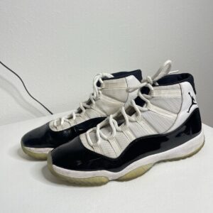 jordan air jordan 11 retro concord men's high top sneakers white black size 14