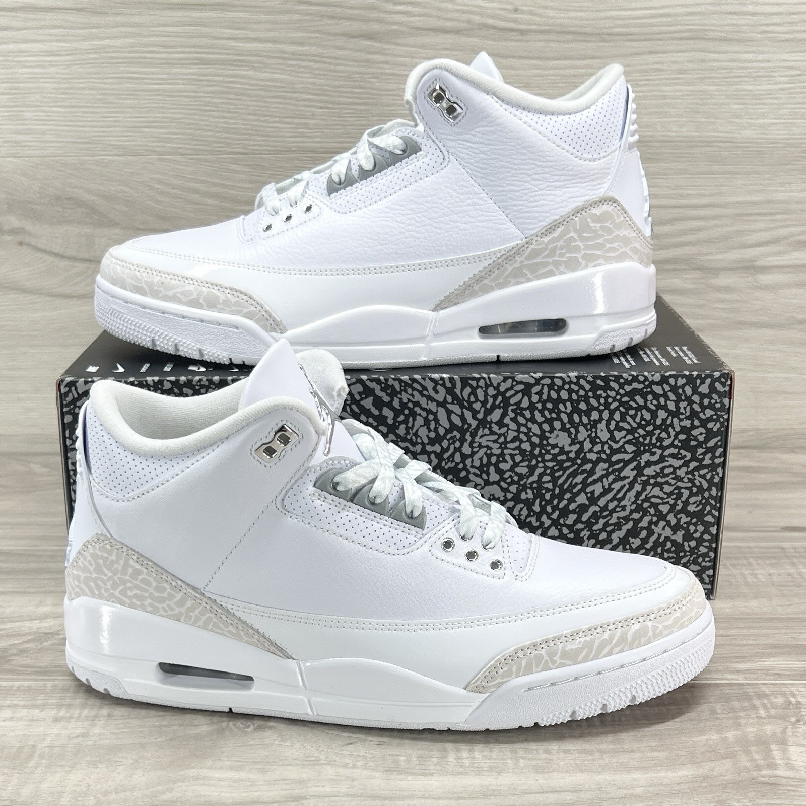 nike air jordan 3 retro white metallic silver ct8532 111 men’s size 12 new nike air jordan 3 retro white metallic silver ct8532 111 men’s size 12 new