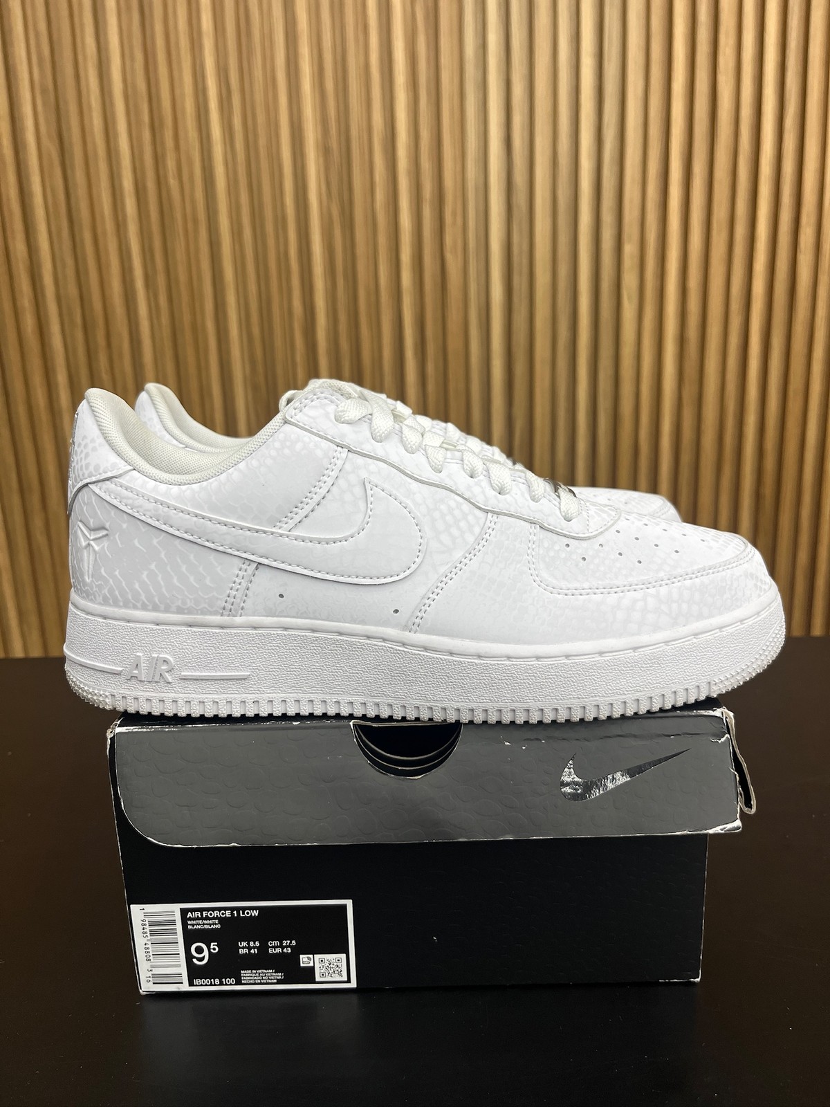 nike air force 1 low kobe bryant forever white size 8.5, preowned r nike air force 1 low kobe bryant forever white size 8.5, preowned r