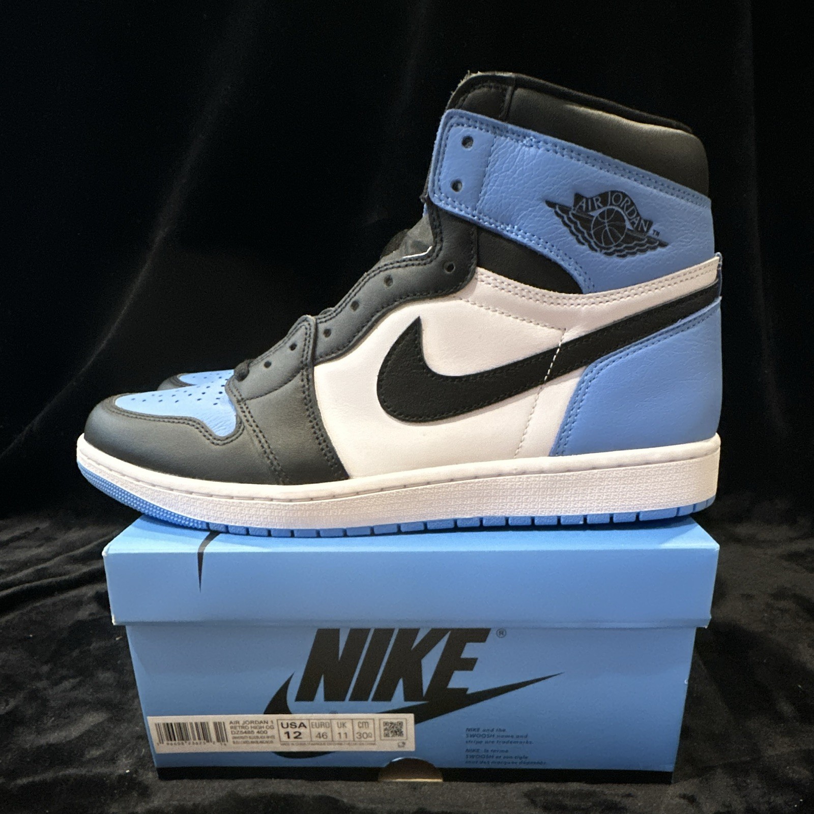 jordan air jordan 1 retro high og unc toe univ blue/black/white dz5485 400 jordan air jordan 1 retro high og unc toe univ blue/black/white dz5485 400