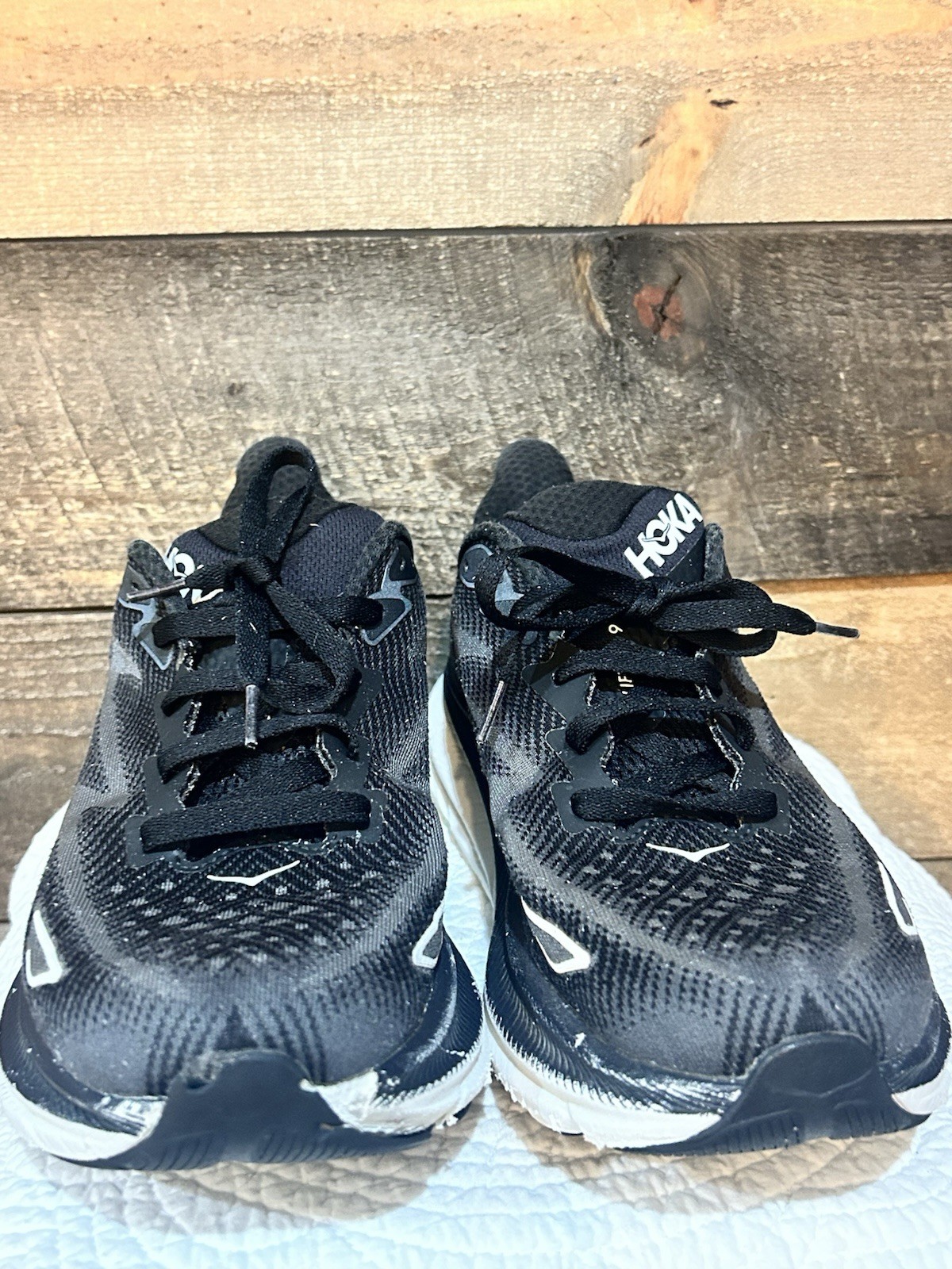 hoka one one clifton 9 black/white running shoe's men's size 10d 1127895bwht hoka one one clifton 9 black/white running shoe's men's size 10d 1127895bwht