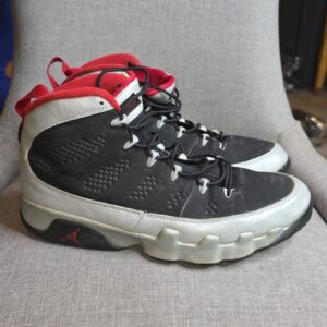 jordan 9 retro johnny kilroy black metallic platinum gym red 302370 012 mens 12