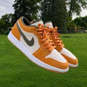 air jordan 1 low se vivid orange oxidized green