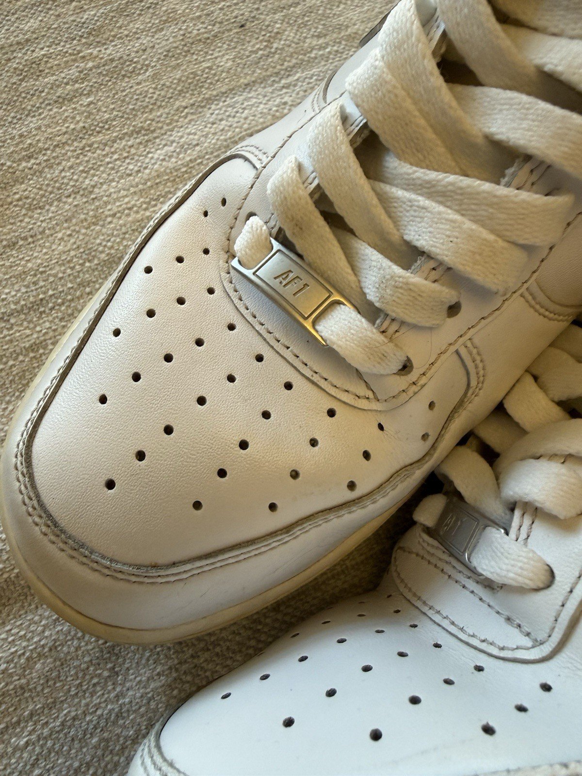 nike air force 1 white size 11 vintage sneakers with af1 lace clasps nike air force 1 white size 11 vintage sneakers with af1 lace clasps