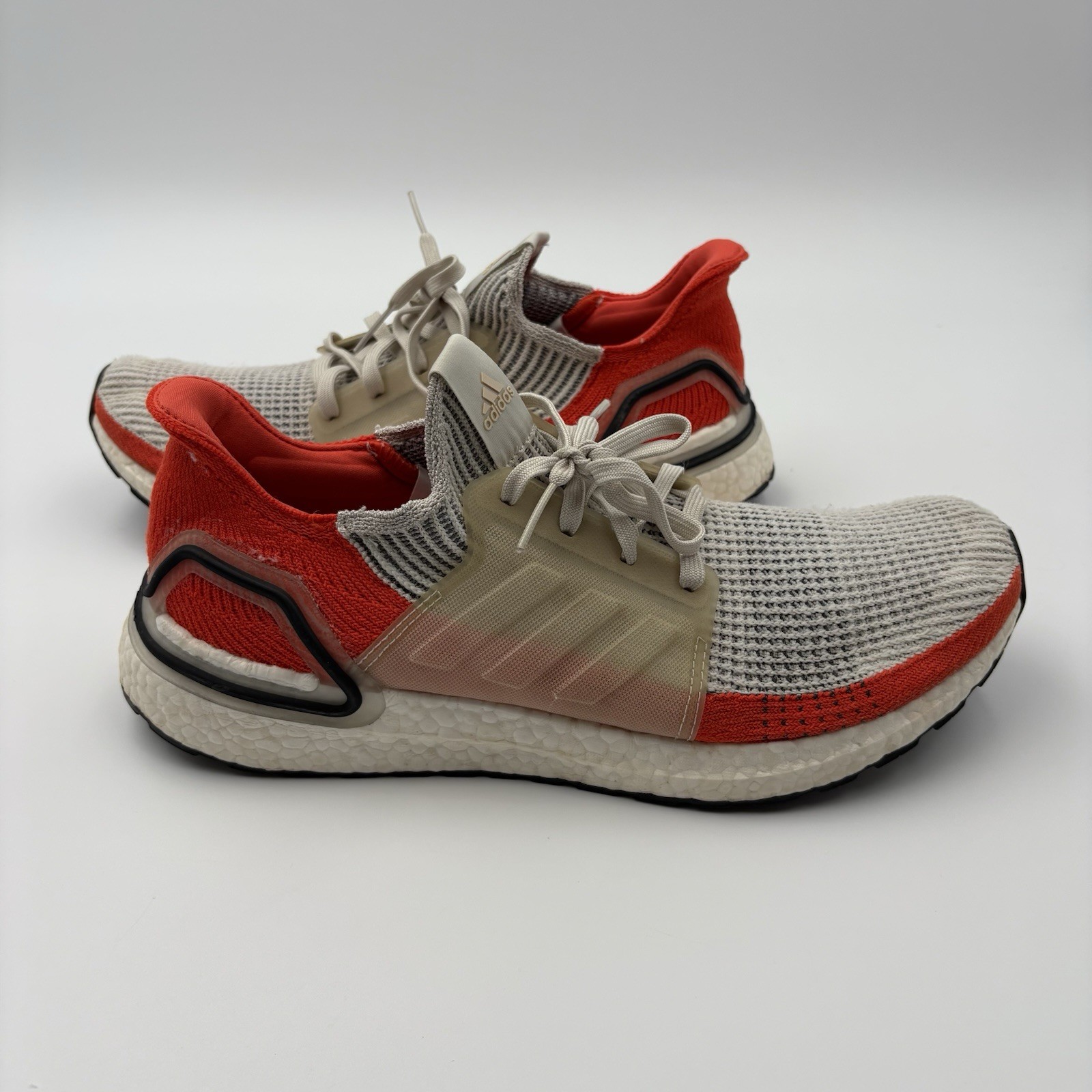 adidas ultraboost 19 12 men white orange knit running shoes sneaker f35245 adidas ultraboost 19 12 men white orange knit running shoes sneaker f35245