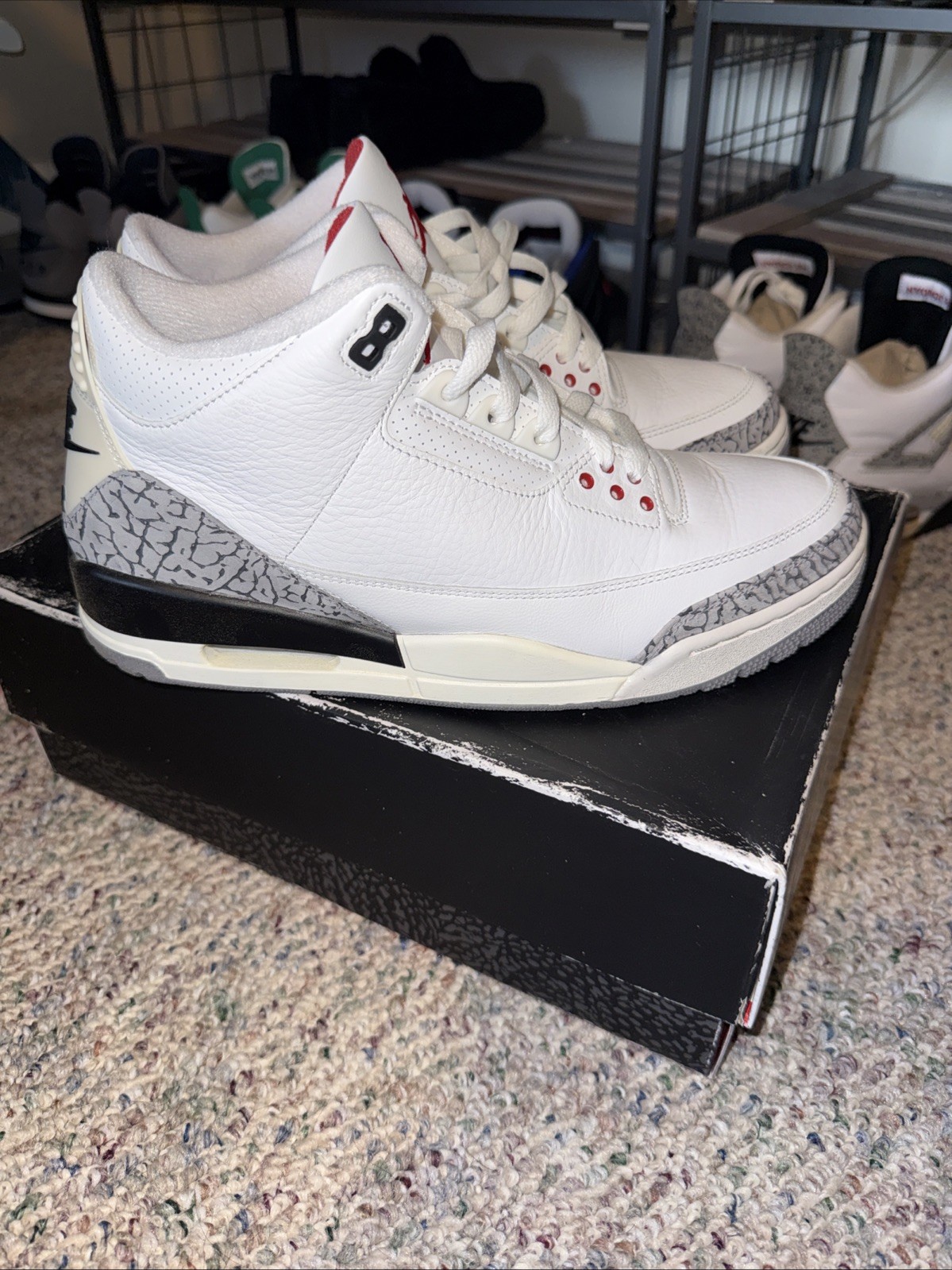 jordan retro 3 white cement reimagined size 9.5 mens jordan retro 3 white cement reimagined size 9.5 mens