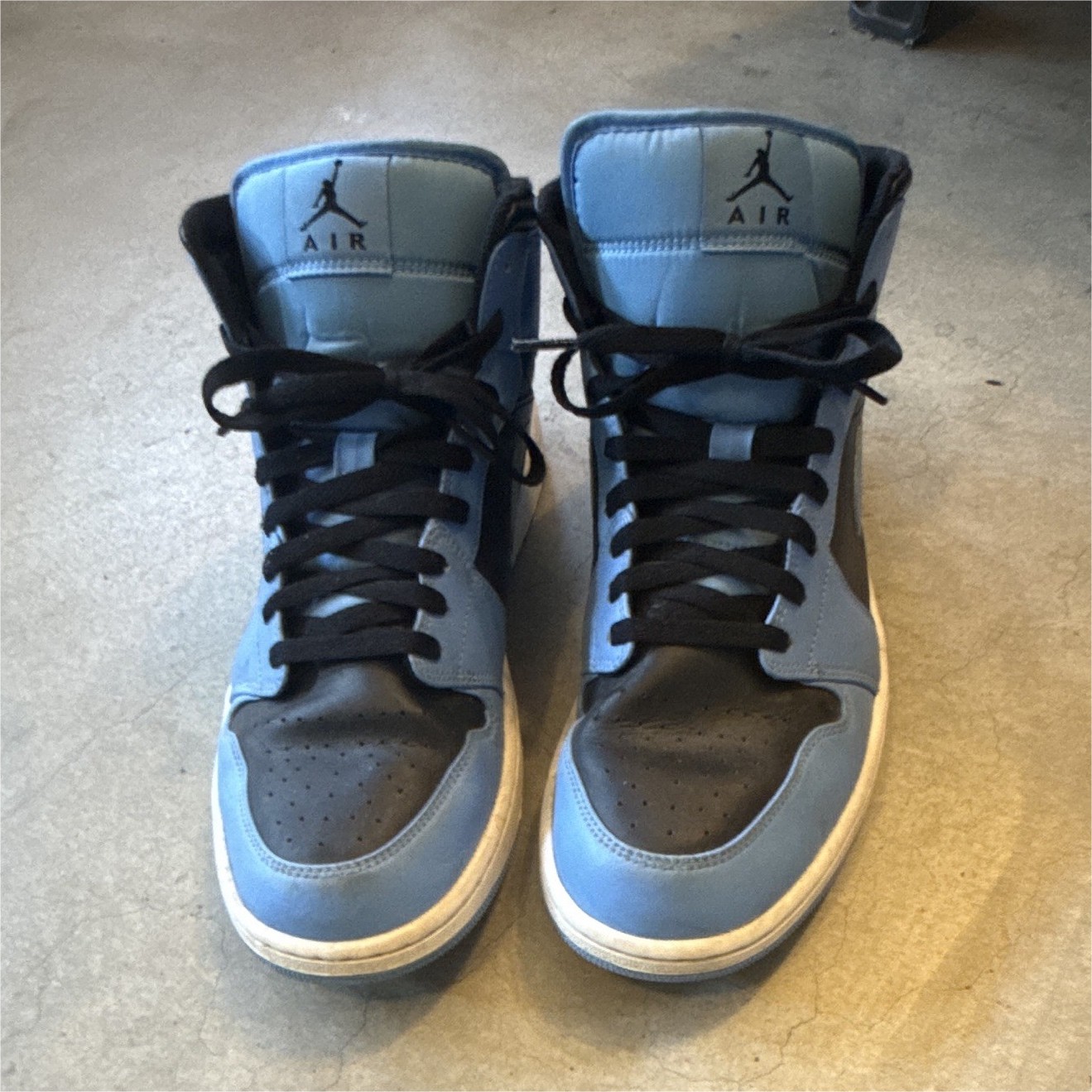 jordan air jordan 1 men's high top lace up sneakers blue/black colorblock jordan air jordan 1 men's high top lace up sneakers blue/black colorblock