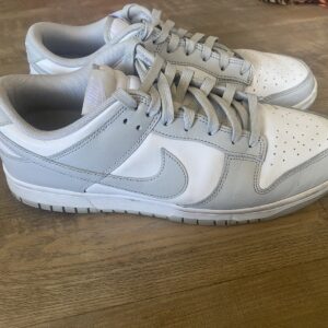 nike men's dunk low shoes color, white,smoking gray ￼