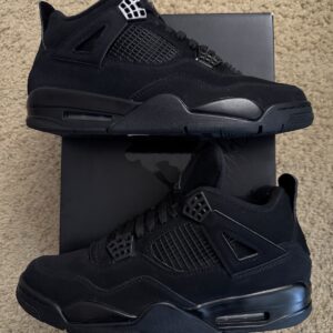 size 11 (worn once) air jordan 4 retro mid black cat