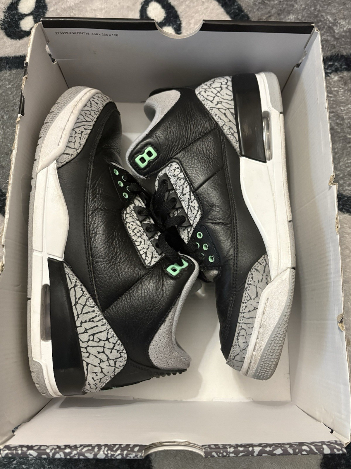 jordan air jordan 3 retro green glow black/wolf grey/white men's 2024 ct8532 031 jordan air jordan 3 retro green glow black/wolf grey/white men's 2024 ct8532 031