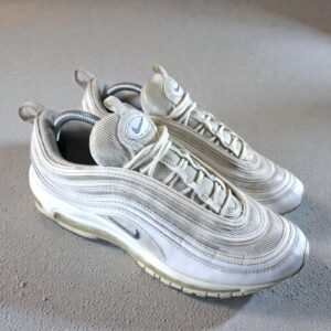 nike air max 97 triple bone white grey sneaker shoes men's size 11.5 #921826 101